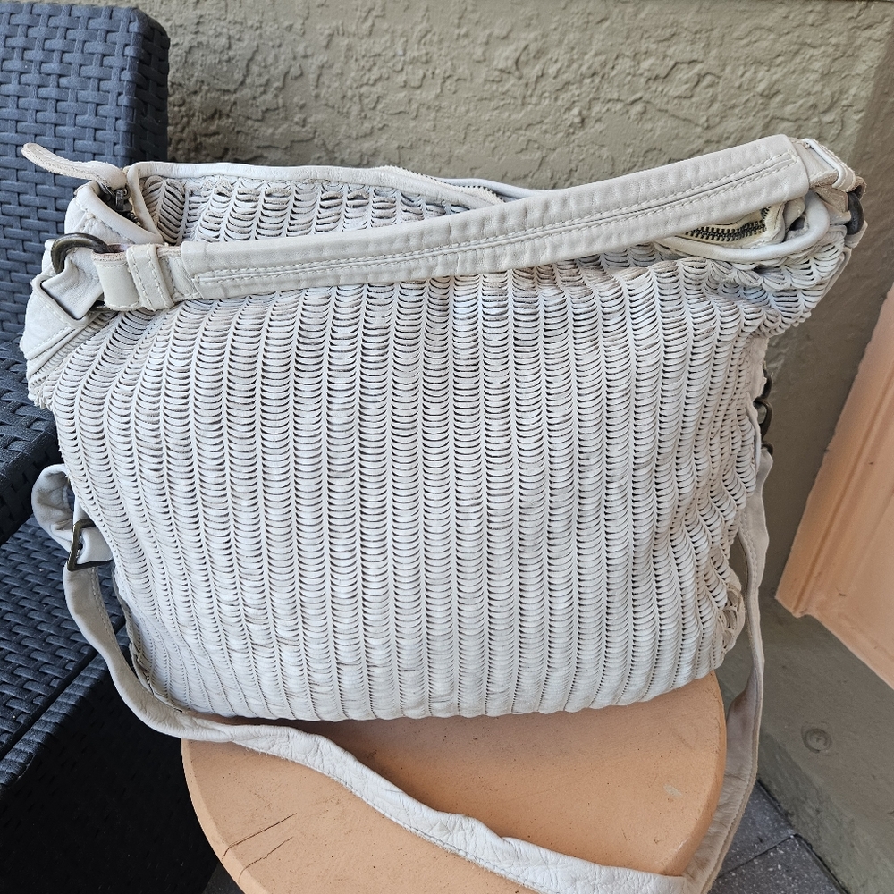 GIANCARLO NEVOLA HANDBAG, LARGE GIANCARLO PURSE, LEATHER ZIPPERED TOTE Crossbody